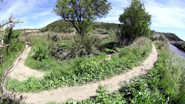 mountain bicycle riding in the countryside