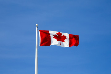Canadian flag flying