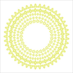 Monochromatic Ethnic Round Ornamental Vector Illustration