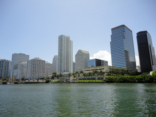 Fototapeta na wymiar View of Biscayne Bay - Miami Beach, Floride