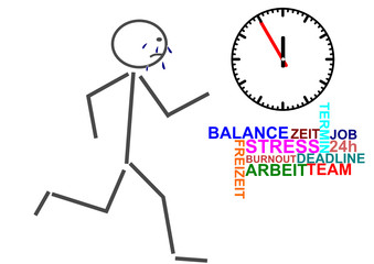 Strichmännchen hat Stress