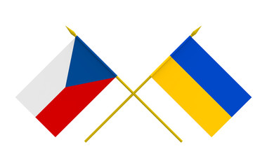Flags, Czech and Ukraine