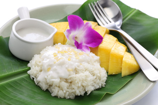 thai mango sticky rice, khao niaow ma muang