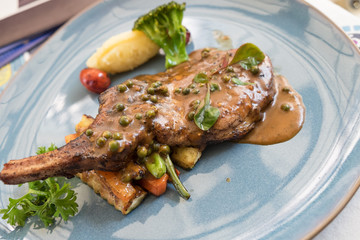 Juicy grilled pork chop