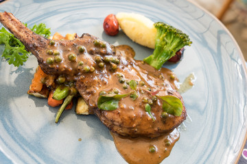 Juicy grilled pork chop