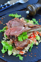 Roast Lamb with couscous and mint