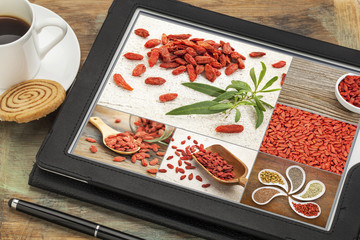 goji berry collage on tablet