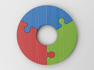 puzzle pieces to place your concepts with clipping path