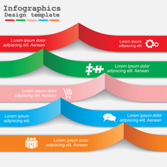 Infographic report template with text and icons. Vector