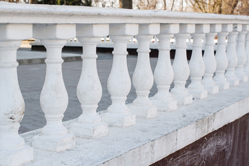 White Balustrade Pillars in park