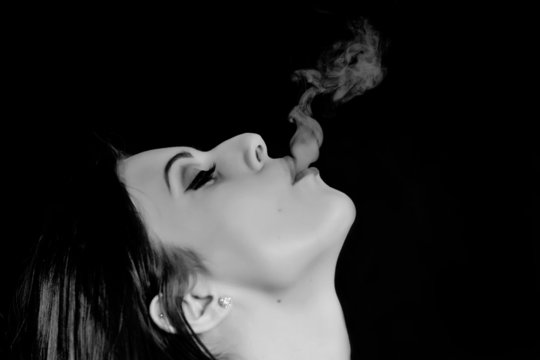 Smoking woman with a cigarette