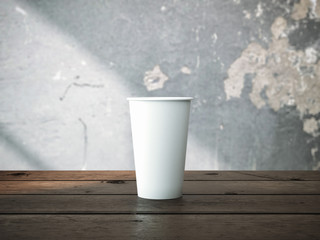 coffee cup on wooden table