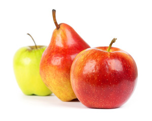 Apple and pear closeup