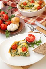One Piece of Kale Tomato Frittata