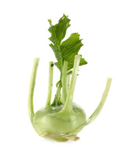 Fresh kohlrabi green vegetable isolated on white