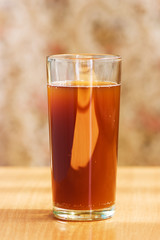 glass with carbonated drink