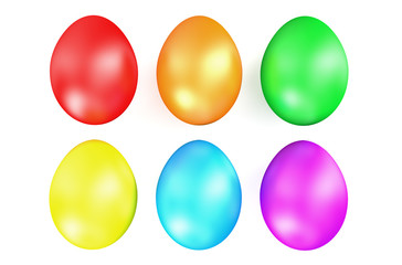 multi colored Easter eggs in row