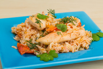 Fried rice with chicken