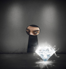 Thief steals a diamond