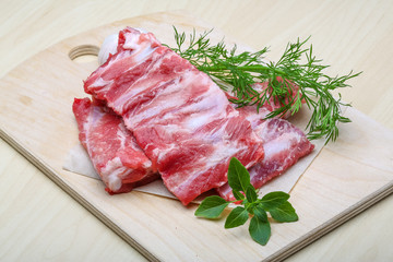 Raw pork ribs