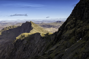 Fototapeta na wymiar Photo of the summit of Mount Snowdon. National park of Snowdonia