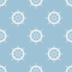 Seamless pattern with helm of ship. Vector illustration. Soft