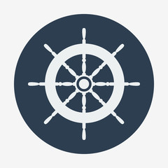 Obraz premium Pirate icon, helm of ship. Flat design vector illustration.