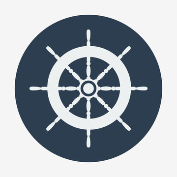 Pirate icon, helm of ship. Flat design vector illustration.