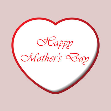 Mothers Day card with heart and text