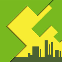 city silhouette and abstract sky