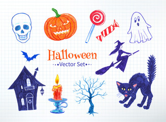 Halloween vector set.
