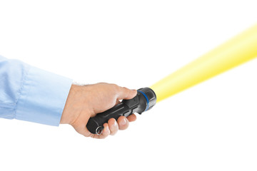 Flashlight in hand