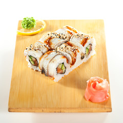 Salmon and Smoked Eel Maki Sushi