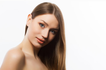 Fototapeta premium Beautiful woman on light background