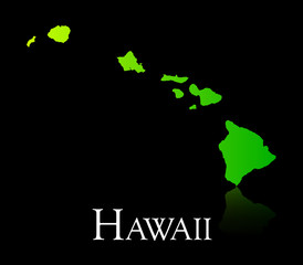 Hawaii green shiny map