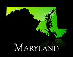Maryland green shiny map