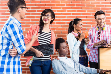 Teamwork in start-up coworking space