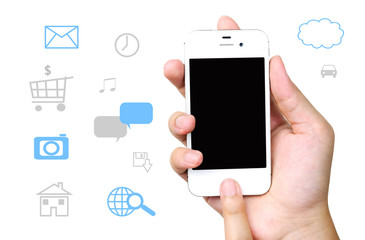 Smart phone and internet of things icons background