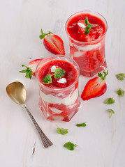 Glasses of Layered Dessert