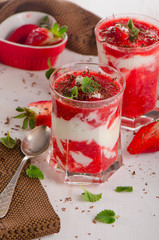 Glasses of sweet Dessert