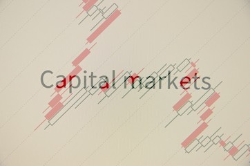 Capital markets. Financial data on a pc monitor.