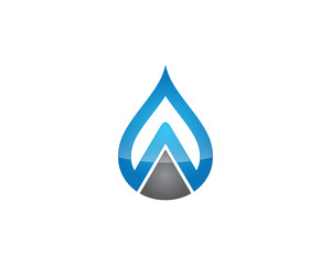 water letter a logo template
