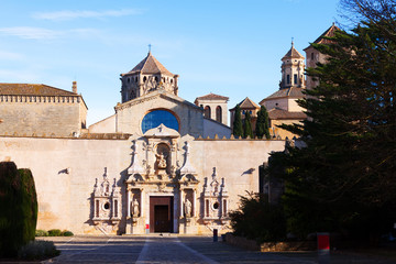  Poblet Monastery in sunny day. Catalonia