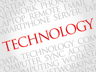 Technology words cloud, business concept