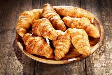 plate of fresh croissants