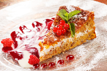 cake with berries