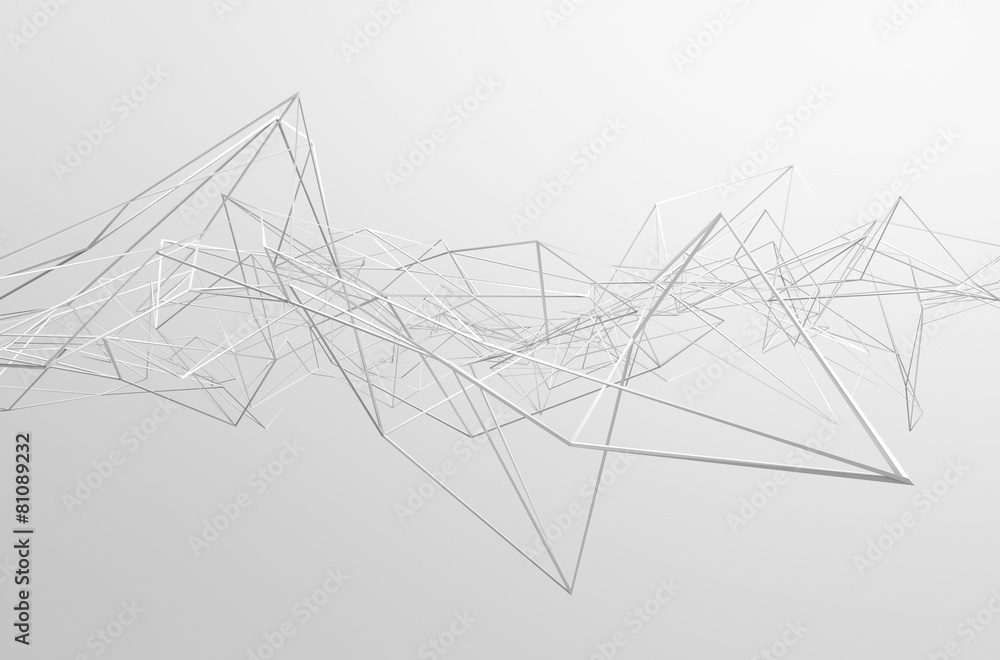 Poster abstract 3d rendering of chaotic structure.