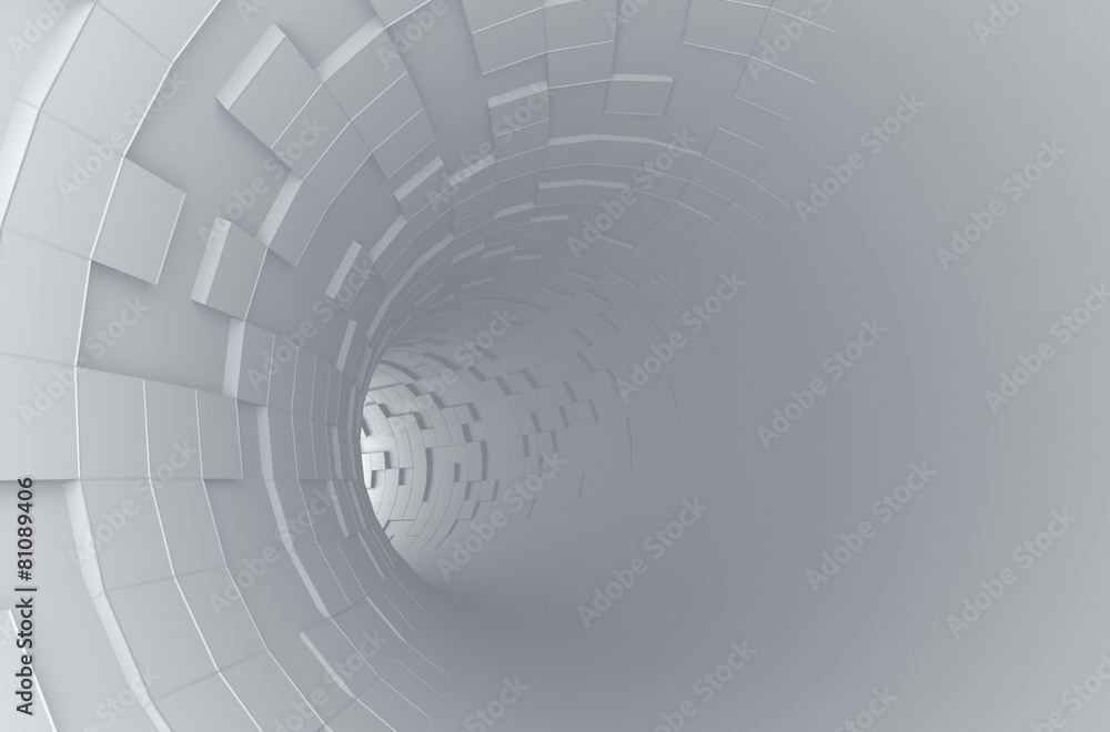 Poster abstract 3d rendering of futuristic tunnel.