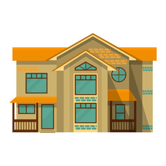 object isolated cottage Flat design.