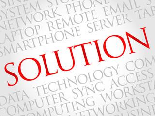 Solution word cloud concept